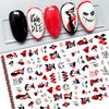 Christmas Elk Snowflakes Adhesive 3D Nail Stickers New Blood Hand Footprint Skull Head Bat Easter Halloween Slider Decals Decor