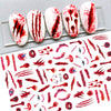 Christmas Elk Snowflakes Adhesive 3D Nail Stickers New Blood Hand Footprint Skull Head Bat Easter Halloween Slider Decals Decor