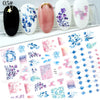 Christmas Elk Snowflakes Adhesive 3D Nail Stickers New Blood Hand Footprint Skull Head Bat Easter Halloween Slider Decals Decor