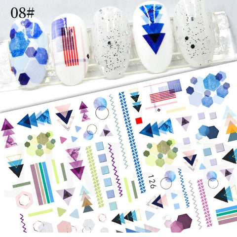 Christmas Elk Snowflakes Adhesive 3D Nail Stickers New Blood Hand Footprint Skull Head Bat Easter Halloween Slider Decals Decor
