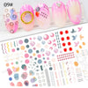 Christmas Elk Snowflakes Adhesive 3D Nail Stickers New Blood Hand Footprint Skull Head Bat Easter Halloween Slider Decals Decor