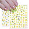 3D Lemon Pineapple Nail Art Yellow Stickers Nail Decals Winter Adhesive Colorful Fruit Papaya Manicure Slider Foil