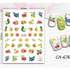 3D Lemon Pineapple Nail Art Yellow Stickers Nail Decals Winter Adhesive Colorful Fruit Papaya Manicure Slider Foil