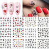12pcs Nail Art Accessories Watermark Stickers Leopard Print Flowers English Letters Decoration Set Sexy Decals Sliders For Nails