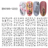 12pcs Nail Art Accessories Watermark Stickers Leopard Print Flowers English Letters Decoration Set Sexy Decals Sliders For Nails