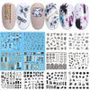 12pcs Nail Art Accessories Watermark Stickers Leopard Print Flowers English Letters Decoration Set Sexy Decals Sliders For Nails