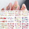 12pcs Nail Art Accessories Watermark Stickers Leopard Print Flowers English Letters Decoration Set Sexy Decals Sliders For Nails