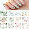 12pcs Nail Art Accessories Watermark Stickers Leopard Print Flowers English Letters Decoration Set Sexy Decals Sliders For Nails