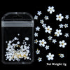 2g White Acrylic Flower Nail Art Decoration Mixed Size Rhinestones Gold Silver Gem Manicure Tool Accessories DIY Nails Design
