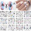 12pcs Geometric Nail Sliders Water Sticker Set Animal Deer Watercolor Ink DIY Manicure Design Nail Art Decals Foil