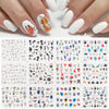 12pcs Geometric Nail Sliders Water Sticker Set Animal Deer Watercolor Ink DIY Manicure Design Nail Art Decals Foil