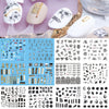 12pcs Geometric Nail Sliders Water Sticker Set Animal Deer Watercolor Ink DIY Manicure Design Nail Art Decals Foil
