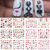 12pcs Geometric Nail Sliders Water Sticker Set Animal Deer Watercolor Ink DIY Manicure Design Nail Art Decals Foil