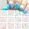 12pcs Geometric Nail Sliders Water Sticker Set Animal Deer Watercolor Ink DIY Manicure Design Nail Art Decals Foil