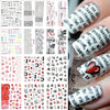 12pcs Geometric Nail Sliders Water Sticker Set Animal Deer Watercolor Ink DIY Manicure Design Nail Art Decals Foil