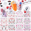 12pcs Geometric Nail Sliders Water Sticker Set Animal Deer Watercolor Ink DIY Manicure Design Nail Art Decals Foil