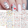 12pcs Geometric Nail Sliders Water Sticker Set Animal Deer Watercolor Ink DIY Manicure Design Nail Art Decals Foil