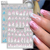 Fire Flame Nail Art Stickers 3D Pink Black Design Adhesive Slider Foils Blue DIY Wraps Summer Decoration Decals