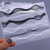 1PC Silver Gold Lines Stripe 3D Nail Sticker Geometric Waved Star Heart Self Adhesive Slider Papers Nail Art Transfer Stickers
