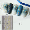 1PC Silver Gold Lines Stripe 3D Nail Sticker Geometric Waved Star Heart Self Adhesive Slider Papers Nail Art Transfer Stickers