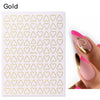 1PC Silver Gold Lines Stripe 3D Nail Sticker Geometric Waved Star Heart Self Adhesive Slider Papers Nail Art Transfer Stickers