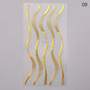 1PC Silver Gold Lines Stripe 3D Nail Sticker Geometric Waved Star Heart Self Adhesive Slider Papers Nail Art Transfer Stickers