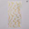 1PC Silver Gold Lines Stripe 3D Nail Sticker Geometric Waved Star Heart Self Adhesive Slider Papers Nail Art Transfer Stickers