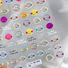 1 Sheet 5D High Quality Ultra-Thin Adhesive Smiley Nail Art Stickers Spring and Summer Cute Smile DIY Manicure Decal Decoration
