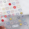 1 Sheet 5D High Quality Ultra-Thin Adhesive Smiley Nail Art Stickers Spring and Summer Cute Smile DIY Manicure Decal Decoration