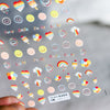 1 Sheet 5D High Quality Ultra-Thin Adhesive Smiley Nail Art Stickers Spring and Summer Cute Smile DIY Manicure Decal Decoration