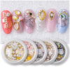 Nail Art Mixed Shiny Glitter Hollow Alloy Metal Frame Beads Rhinestone Decoration Shell Flatback Rivet 3D DIY Accessories