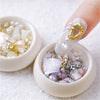 Nail Art Mixed Shiny Glitter Hollow Alloy Metal Frame Beads Rhinestone Decoration Shell Flatback Rivet 3D DIY Accessories