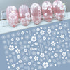Lovely White Flowers Nail Art  Adhesive Stickers for Nails Cute Paper Parts With Avocado Direct Paste Decals Designs Manicure
