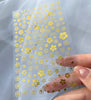 Lovely White Flowers Nail Art  Adhesive Stickers for Nails Cute Paper Parts With Avocado Direct Paste Decals Designs Manicure