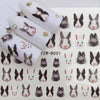 1pc Water Transfer Nail Stickers Decals Nail Art Cartoon Emoticons and Animal Patterns 6.4cm*5.2cm