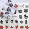 1pc Water Transfer Nail Stickers Decals Nail Art Cartoon Emoticons and Animal Patterns 6.4cm*5.2cm