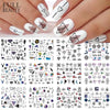 12pcs Geometric Nail Sliders Water Sticker Set Animal Deer Watercolor Ink DIY Manicure Design Nail Art Decals Foil