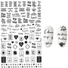 Inscriptions Nail Sticker English Words Letters Sentences Design Nail Art Decorations Manicure Designer Stickers for Nails