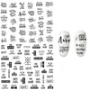 Inscriptions Nail Sticker English Words Letters Sentences Design Nail Art Decorations Manicure Designer Stickers for Nails