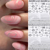 3D Nail Art Stickers Nail Accessories Black Gold Geometric Line Irregular Round Shpe Patterns Self Adhesive Transfer Decals