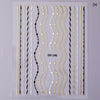 3D Nail Art Stickers Nail Accessories Black Gold Geometric Line Irregular Round Shpe Patterns Self Adhesive Transfer Decals
