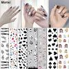 White black cow sticker for nail art decoration girls nail tip strip self adhesive slider nail art accessories