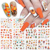 12pcs Fall Gold Leaves Nail Stickers Sliders for Manicure Maple Leaf Nail Art Water Decals Foil Autumn Decorations