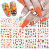 12pcs Fall Gold Leaves Nail Stickers Sliders for Manicure Maple Leaf Nail Art Water Decals Foil Autumn Decorations