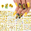 12pcs Fall Gold Leaves Nail Stickers Sliders for Manicure Maple Leaf Nail Art Water Decals Foil Autumn Decorations