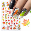 1pcs Maple Leaf Nail Stickers Decals Gold Fall Leaves Flowers Sliders Nail Art Decorations Design Autumn Manicure