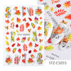 1pcs Maple Leaf Nail Stickers Decals Gold Fall Leaves Flowers Sliders Nail Art Decorations Design Autumn Manicure