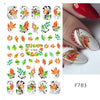 1pcs Maple Leaf Nail Stickers Decals Gold Fall Leaves Flowers Sliders Nail Art Decorations Design Autumn Manicure
