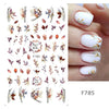 1pcs Maple Leaf Nail Stickers Decals Gold Fall Leaves Flowers Sliders Nail Art Decorations Design Autumn Manicure