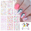 Stunning Unicorn Water Stickers Myth Animal Sliders For Nails Rainbow Donuts Ice Cream Nail Art Decals Equipment